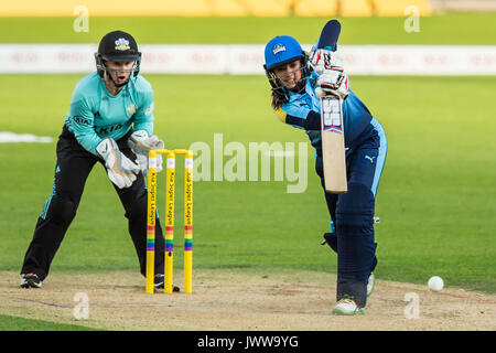 London, UK. 13th Aug, 2017. Sune Luus batting for Yorkshire Diamonds against Surrey Stars in the Kia Super League T20 cricket match at the Kia Oval. Credit: David Rowe/Alamy Live News Stock Photo