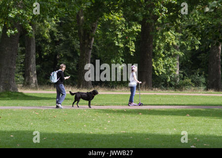 London, UK. 14th Aug, 2017. People enjoying the sunshine and warm weather conditions in Kensington Gardens London Credit: amer ghazzal/Alamy Live News Stock Photo