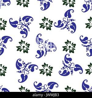 Seamless pattern with ornamental flowers. Seamless pattern can be used for wallpaper, pattern fills, web page backgrounds, surface textures Stock Vector