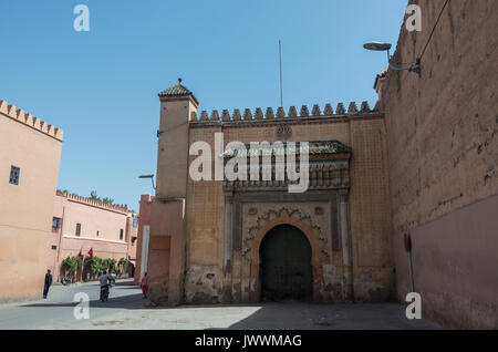 Side entrance to the Royal Palace in Marrakesh, Morocco Stock Photo