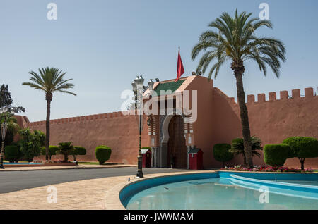 Marrakesh, Morocco - May 3, 2017:  Entrance to the Royal Palace in Marrakesh, Morocco Stock Photo