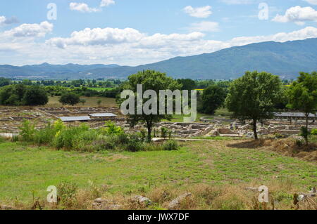 Ruins of Filippi, city founded in the fourth century BC , then the Roman colony. St. Paul founded here the first Christian community in Europe. Stock Photo