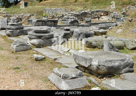 Ruins of Filippi, city founded in the fourth century BC , then the Roman colony. St. Paul founded here the first Christian community in Europe. Stock Photo