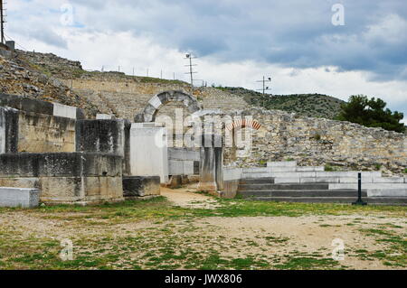 Ruins of Filippi, city founded in the fourth century BC , then the Roman colony. St. Paul founded here the first Christian community in Europe. Stock Photo