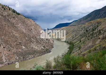 The Fraser River Running Through a Canyon near Lillooet British Columbia Canada Stock Photo