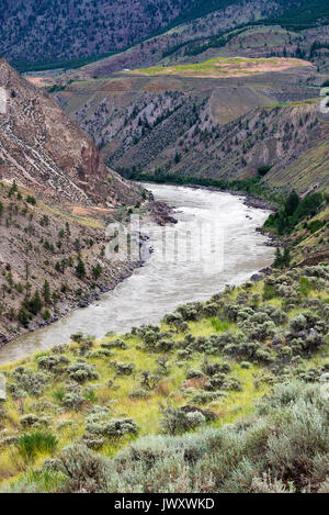 The Fraser River Running Through a Canyon near Lillooet British Columbia Canada Stock Photo