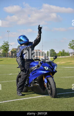 Rider On The  Football Field Stock Photo