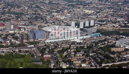 aerial view of Emirates Stadium home of Arsenal FC, North London, UK Stock Photo