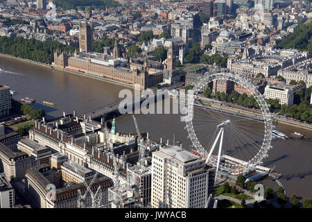 aerial view of the Coca Cola London Eye, UK Stock Photo