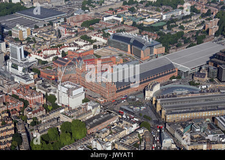 aerial view of St Pancras International Station, London, UK Stock Photo