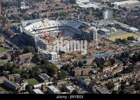 aerial view of Tottenham Hotspur White Hart Lane new stadium under construction, London, UK