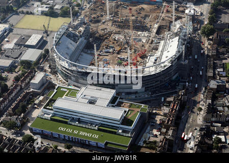 aerial view of Tottenham Hotspur White Hart Lane new stadium under construction, London, UK