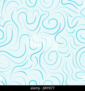 abstract vector colored swirls seamless pattern - blue Stock Vector