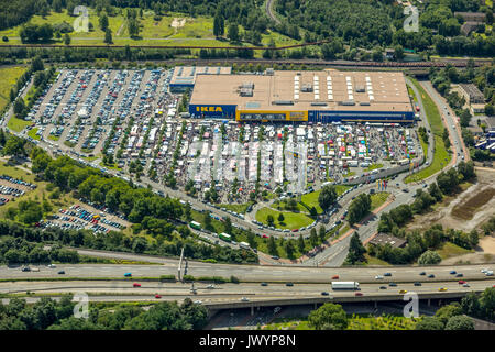 IKEA furniture market Flee market, IKEA North Duisburg at the motorway junction Duisburg-Nord, furniture discounter, A42 and A59, Duisburg, Ruhr area, Stock Photo