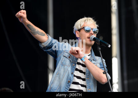 VALENCIA, SPAIN - JUN 11: Miss Cafeina (band) perform in concert at Festival de les Arts on June 11, 2016 in Valencia, Spain. Stock Photo