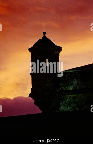 Fuerte de San Miguel or Fort St Michael in Campeche, Mexico. Turret or guard post. Stock Photo
