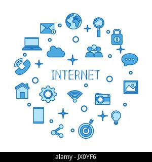 internet concept wifi conncetion media network icons technology vector illustration Stock Vector