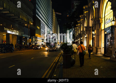 August 10, 2017, Tsim Sha Tsui, Hong Kong : Canton Road at night