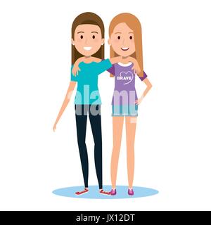 two lovely happy best friends girls hugging vector illustration Stock  Vector Image & Art - Alamy
