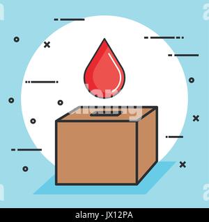 ballot box with a blood drop donation concept vector illustration Stock Vector