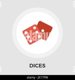 Dices icon vector. Flat icon isolated on the white background. Editable EPS file. Vector illustration. Stock Vector
