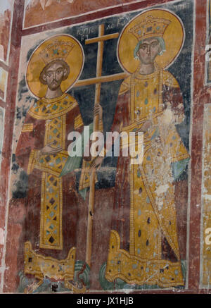 Gelati Monastery a Unesco world heritage site near Kutaisi, Georgia, founded in 1106, interior of Cathedral dedicated to Virgin Mary fresco paintings Stock Photo