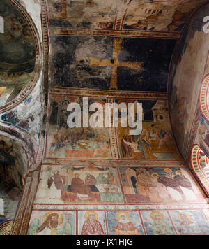 Gelati Monastery a Unesco world heritage site near Kutaisi, Georgia, founded in 1106, interior of Cathedral dedicated to Virgin Mary fresco paintings Stock Photo