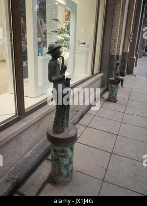 Small fun sculptures and a shop front on Shota Rustaveli Avenue in the centre of Tbilisi Georgia Stock Photo