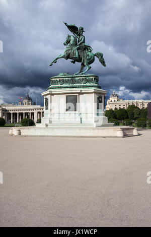Archduke Charles monument on Heldenplatz in Vienna, Austria, equestrian statue of the Duke of Teschen, inaugurated in 1860 Stock Photo