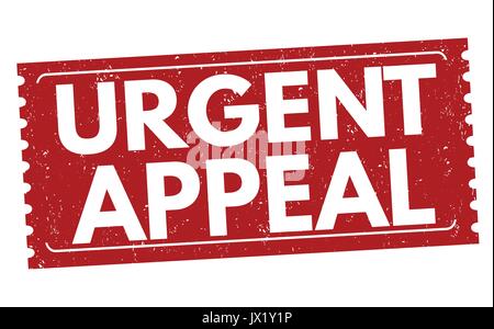 Urgent appeal grunge rubber stamp on white background, vector illustration Stock Vector