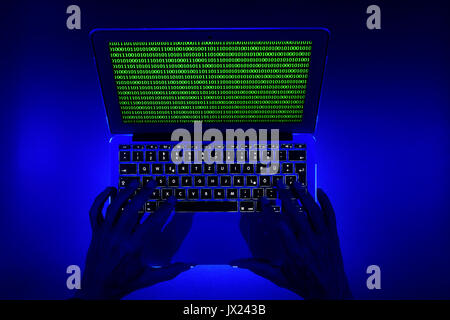 Laptop, symbolic image, cybercrime, computer crime, computer hacker, data security Stock Photo