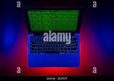 Laptop, symbolic image, cybercrime, computer crime, computer hacker, data security Stock Photo