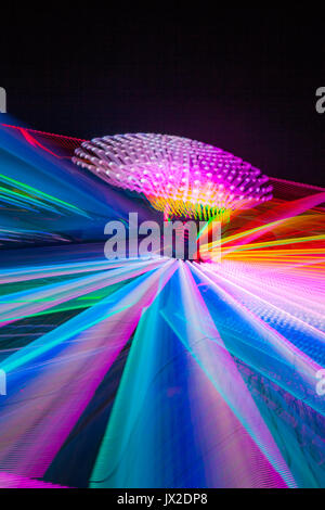 Abstract lights with motion blur (from a ferris wheel) Stock Photo