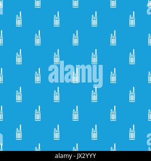 Portable handheld radio pattern seamless blue Stock Vector