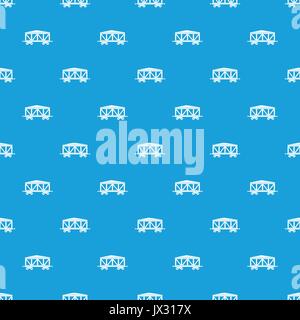 Train cargo wagon pattern seamless blue Stock Vector