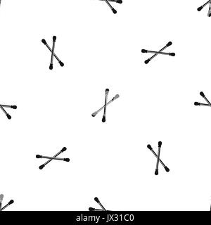 Cotton buds pattern seamless black Stock Vector