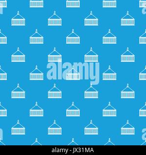 Crane hook lifts container pattern seamless blue Stock Vector