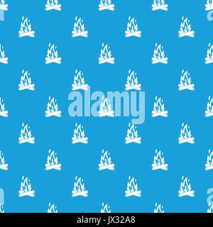 Campfire pattern seamless blue Stock Vector