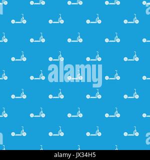 Kick scooter pattern seamless blue Stock Vector