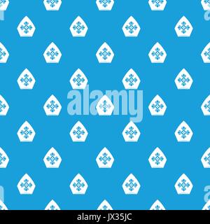 Christian hat pattern seamless blue Stock Vector