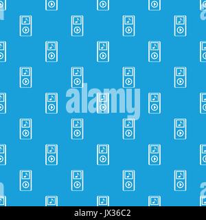 Mini MP3 portable player pattern seamless blue Stock Vector