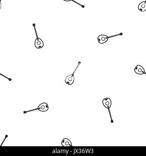 Saz turkish music instrument pattern seamless black Stock Vector