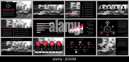 Red vector infographics timeline design template with rounded elements ...