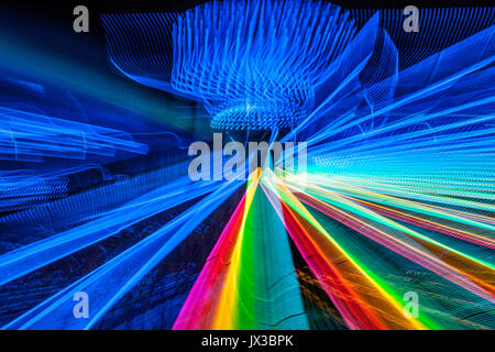 Abstract lights with motion blur (from a ferris wheel) Stock Photo
