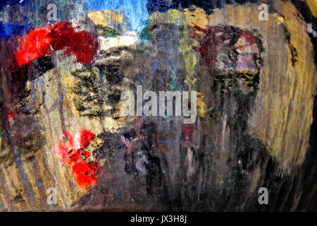 defocused outdoors Abstract photographed through wet glass