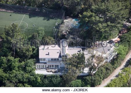 Aerial view of Robbie Williams ' home in Los Angeles. Los Angeles Stock ...