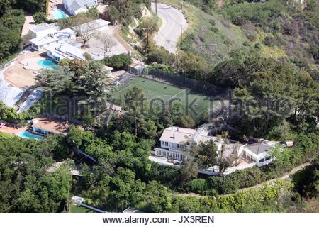 Aerial view of Robbie Williams ' home in Los Angeles. Los Angeles Stock ...