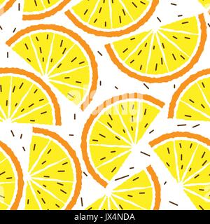 Lemon and orange seamless pattern. Tropical fruits pattern Stock Vector