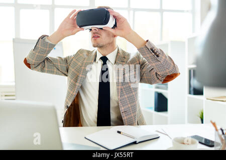 Interior Designer Using VR Headset Stock Photo