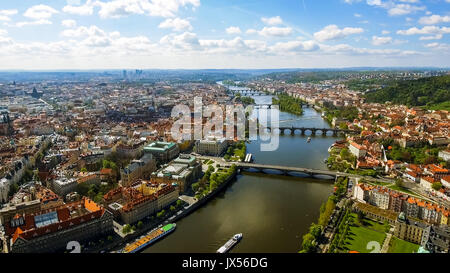 Aerial View Photo Of Historic Old Town Gothic Architecture Prague City In Czechia Czech Republic Stock Photo